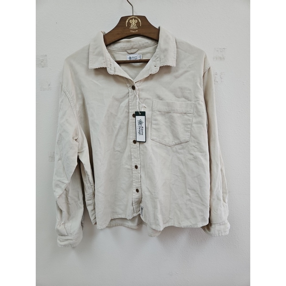 Alpine Design Women's Cord Shirt Xl Button Up Long Sleeve Organic Cotton NWT